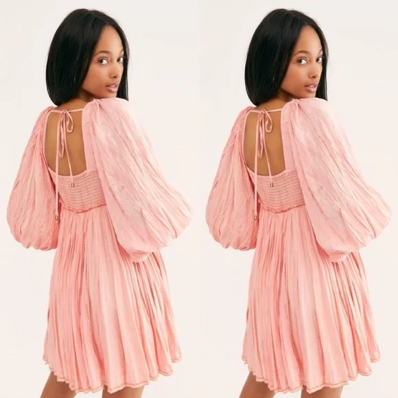 Free People Sahara Salmon Pink Mini Dress - Picture 2 of 10